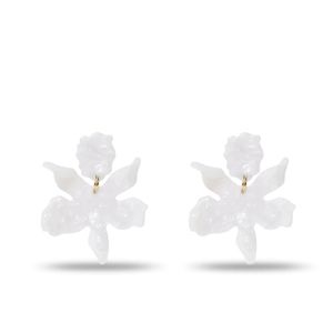 Lele Sadoughi MOTHER OF PEARL SMALL PAPER LILY EARRINGS